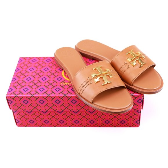 NIB Tory Burch EVERLY Slide Sandals Tan 7 - Picture 3 of 10